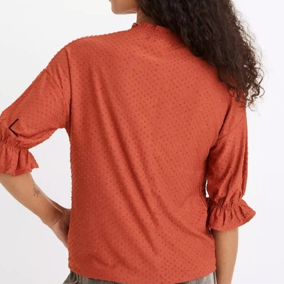 Madewell Texture & Thread Clip Dot Ruffle Top - L - Picture 15 of 15